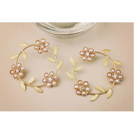 Floral Pearl Wreath Earrings